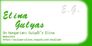 elina gulyas business card